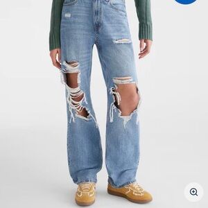 Aeropostale Light Blue Distressed Flare Jeans
